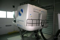 Outside of the A320 flight simulator