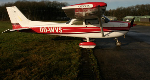 Cessna 172 OO-WVS parked at Ursel (EBUL)