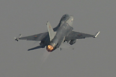 Belgian F-16 full afterburner take-off
