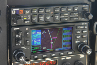 GNS430 indication of Grand Canyon corridor waypoints