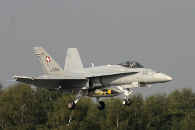 Swiss F/A-18 Hornet landing