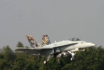 Swiss Tiger Hornet landing