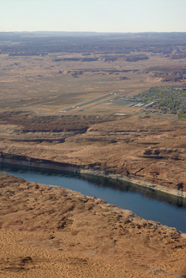 Page airport, city and Colorado river