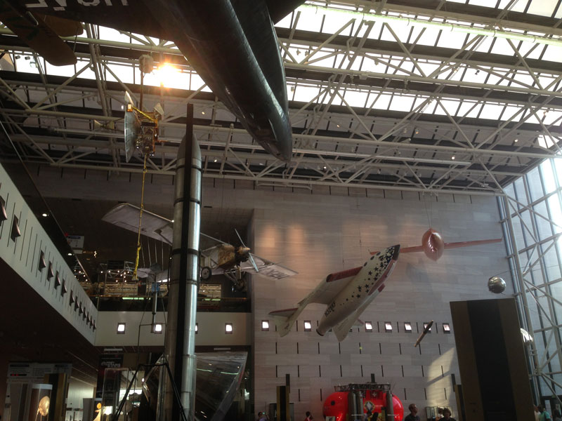 The entry hall at teh Smithsonian Air and Space Museum 