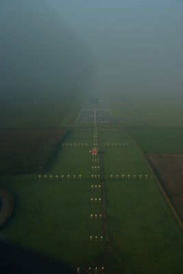 Approach lights in view