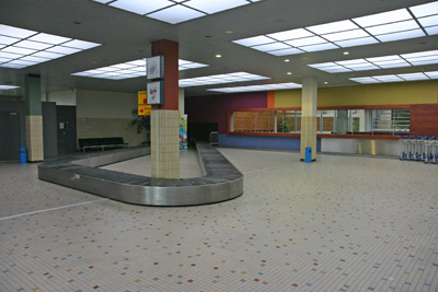 Emty baggage handling hall in Ostend