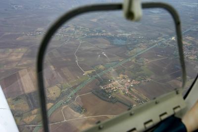 Overhead a canal in North France