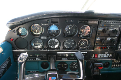 The Piper's cockpit