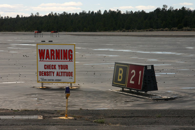 Warning on density altitude