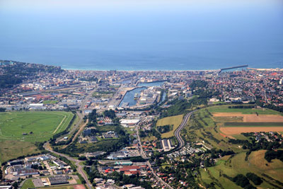 The harbour of Dieppe from the air