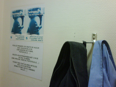 Dressing room at the Kliniek Leopold Park in Brussels