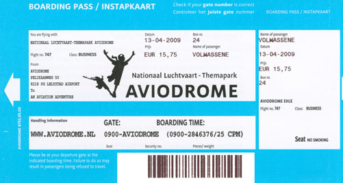 Entry ticket to Aviodrome