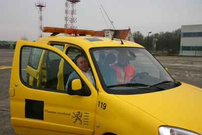 Follow me car in Ostend (EBOS)