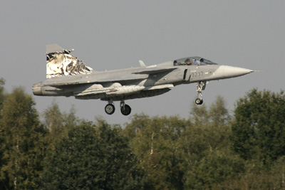 Swedish Saab Gripen Landing