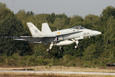 Spanish F/A 18 Hornet landing