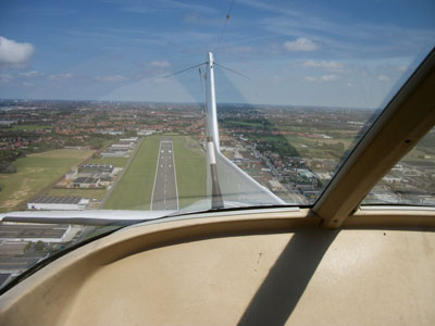 Leaving Kortrijk airport behind