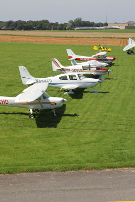 Airplane line-up in Dieppe