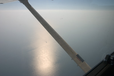 North Sea under the wing