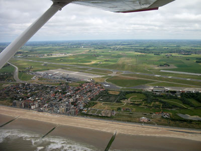 Oostende airport from the sky