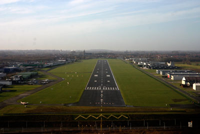 Short final runway 24 in Kortrijk (EBKT)