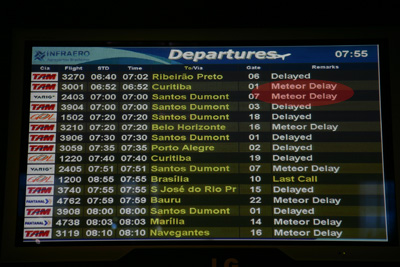 Signboard of flights