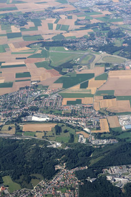 Saint Omer airport and La Coupole from the air