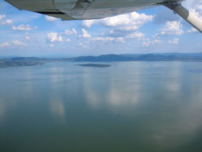 Trasimeno lake from the air